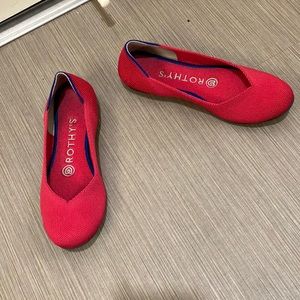 Rothy’s round toe flats hot pink color size 5.5